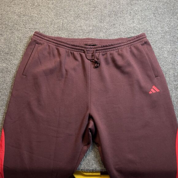 adidas Men Size 4XL Essentials Colorblock Pants Fleece Joggers Aurora Ruby NEW - Picture 5 of 11